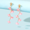 Beautiful Bijoux Pink Flower Pierced Hypoallergenic Dangle Trendy