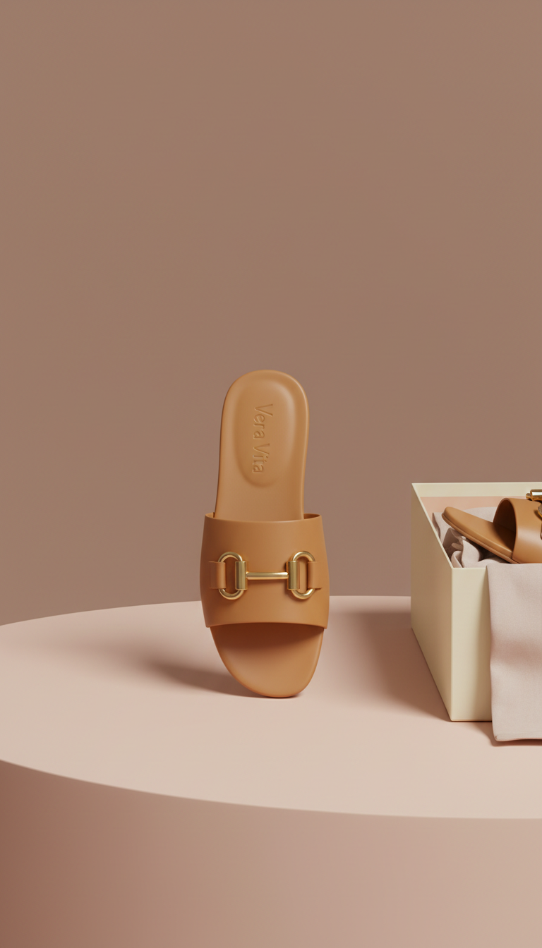 Sandale cuir détail doré
