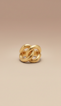 Bague large dorée sculptée