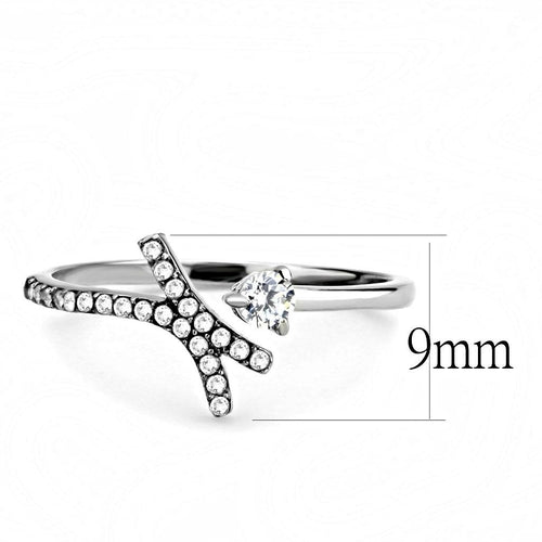 Bague Acier Zircon Classique