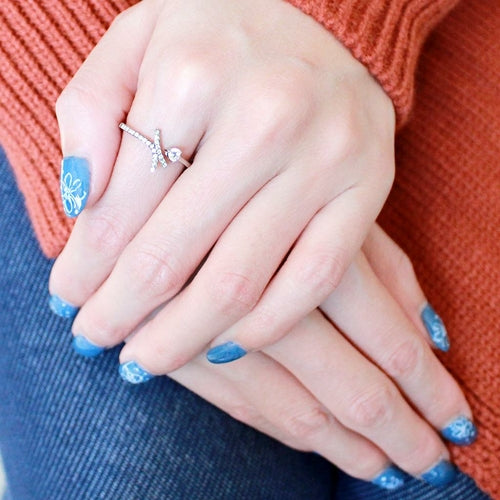 Bague Acier Zircon Classique