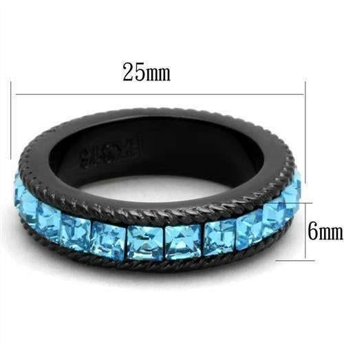 Bague Acier Noir Ion