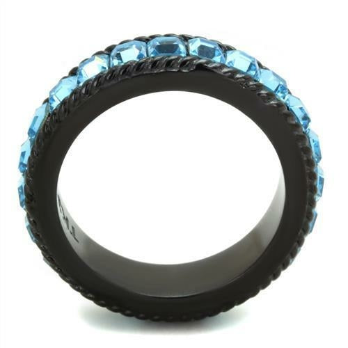 Bague Acier Noir Ion