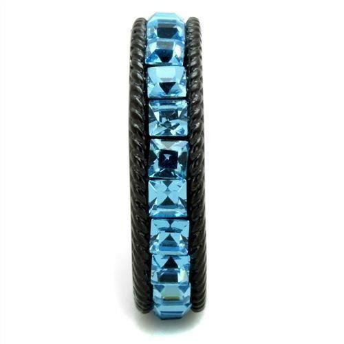 Bague Acier Noir Ion