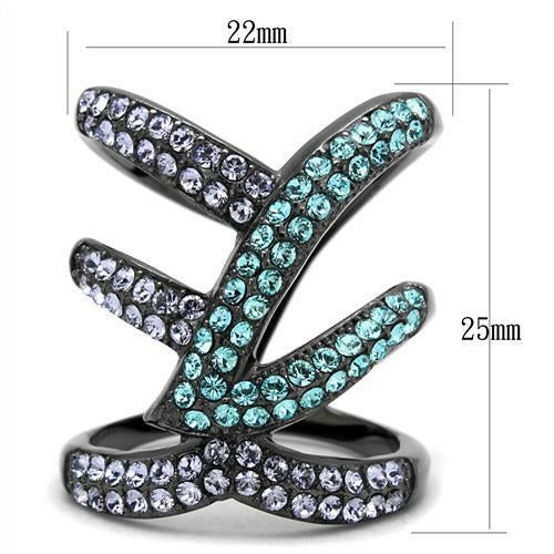 Bague Noire Cristal Premium