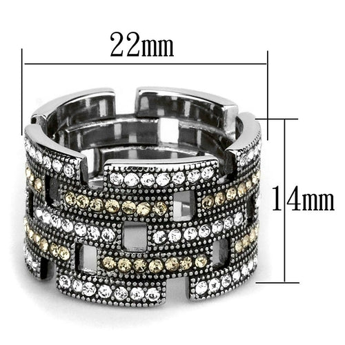 Bague Acier Inoxydable Cristal Blanc