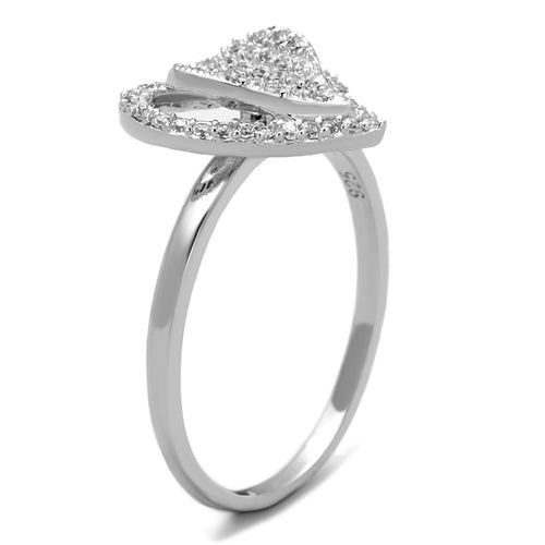 Bague Argent Rhodium Cristal