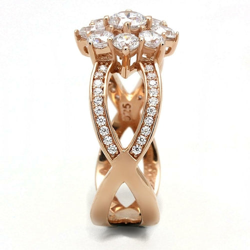 Bague Argent Rose Zircon