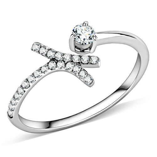Bague Acier Zircon Classique