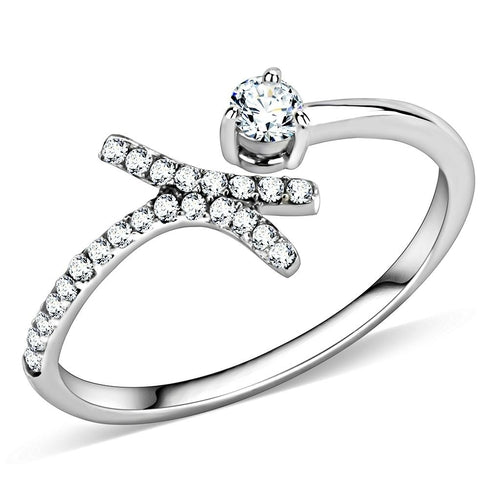 Bague Acier Zircon Classique