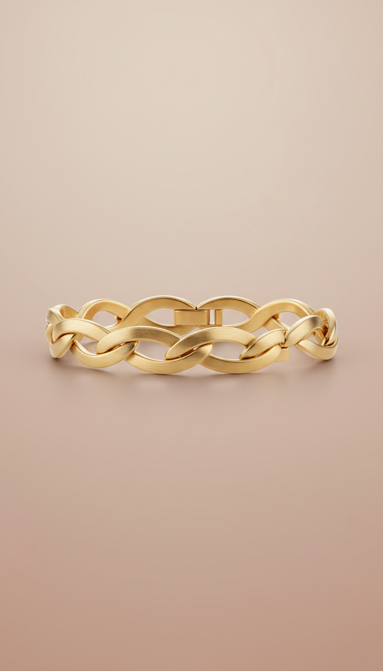 Bracelet jonc doré satiné