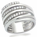 Bague Laiton Rhodium Cristal