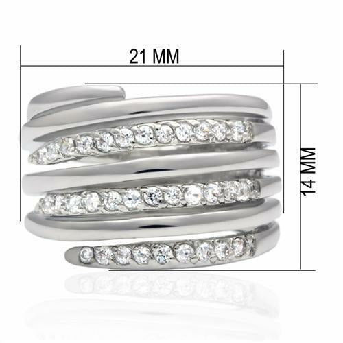 Bague Laiton Rhodium Cristal