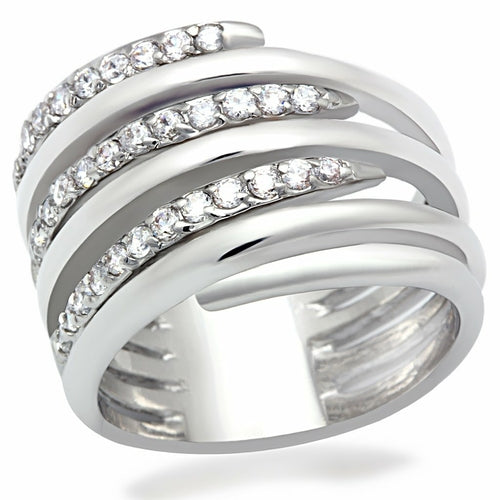Bague Laiton Rhodium Cristal
