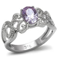 Bague Acier Poli Zircon