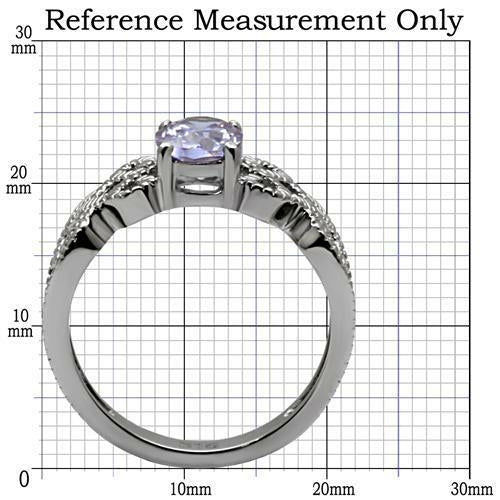 Bague Acier Poli Zircon