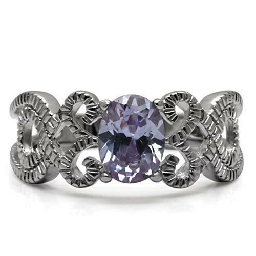 Bague Acier Poli Zircon
