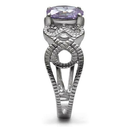 Bague Acier Poli Zircon