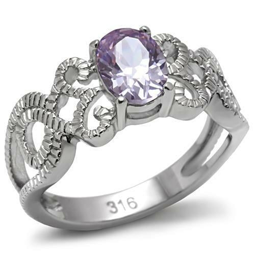 Bague Acier Poli Zircon