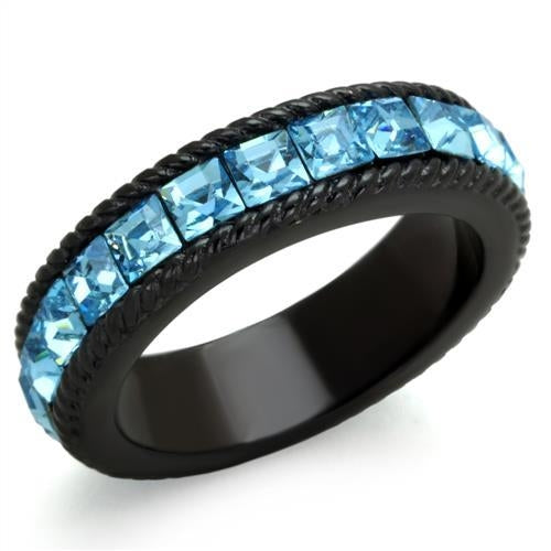 Bague Acier Noir Ion